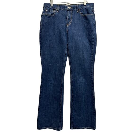 Levis 515 Jeans Women 12 M Boot Cut Mid Rise Dark Wash Denim Stretch 30x30 - Picture 1 of 10